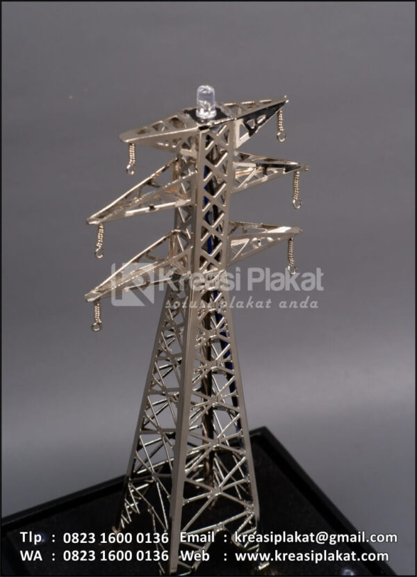 Detail Souvenir Miniatur Tower PT PLN Persero Indonesia