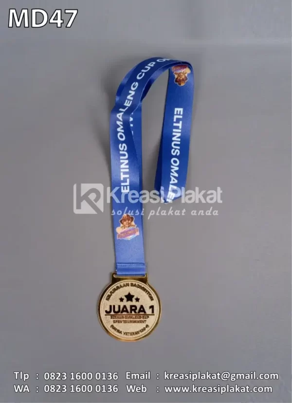 Medali Juara Kejuaraan Badminton Eltinus Omaleng Cup
