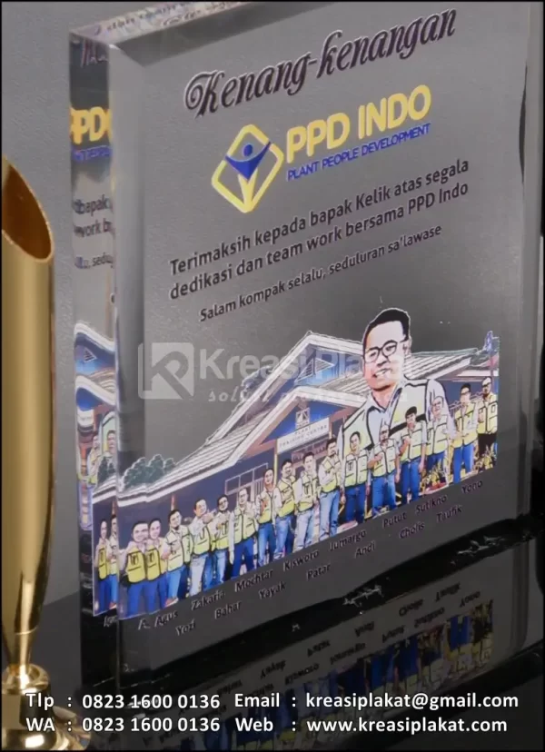 Detail Plakat Akrilik Pen Holder Kenang Kenangan PPD Indo