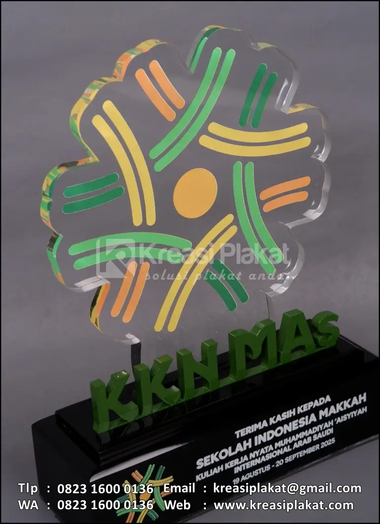 Detail Plakat Akrilik KKN Muhammadiyah Aisyiyah Internasional Arab Saudi