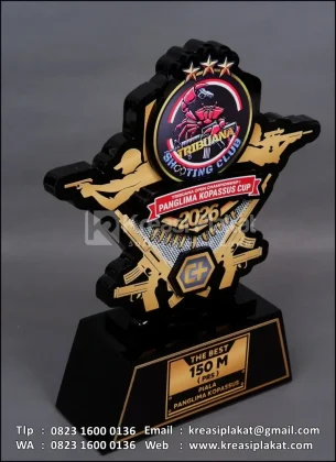 Detail Plakat Akrilik Kejuaraan Menembak Panglima Kopassus Cup