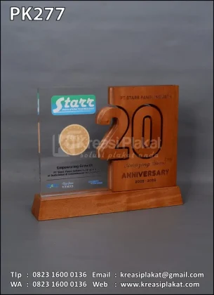Plakat Kayu Akrilik Anniversary PT Starr Panel Industri