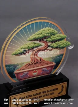 Plakat Akrilik Piala Kopdar Bonsai PPBI Samarinda