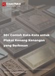50+ Contoh Kata-Kata untuk Plakat Kenang Kenangan yang Berkesan