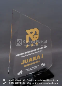 Plakat Akrilik Piala Juara Pingpong Royale Garden Cup