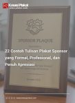 22 Contoh Tulisan Plakat Sponsor yang Formal, Profesional, dan Penuh Apresiasi