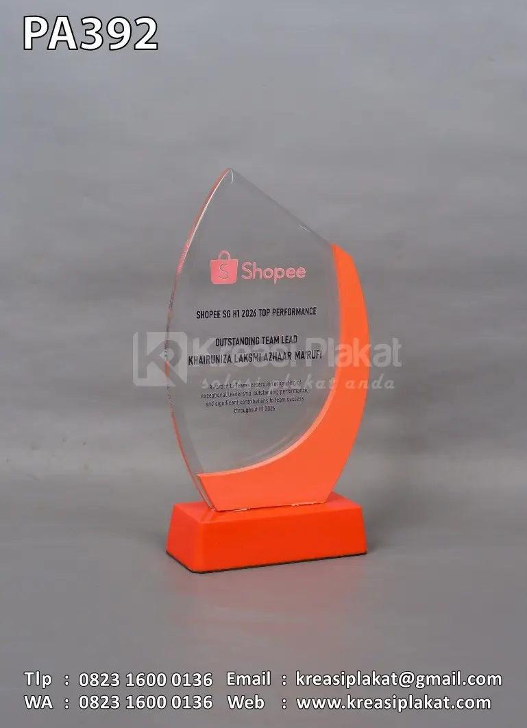 Plakat Akrilik Shopee SG H1 2026 Top Performance