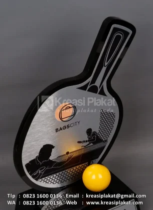 Detail Piala Bergilir Akrilik - Juara Pingpong Ganda Campuran